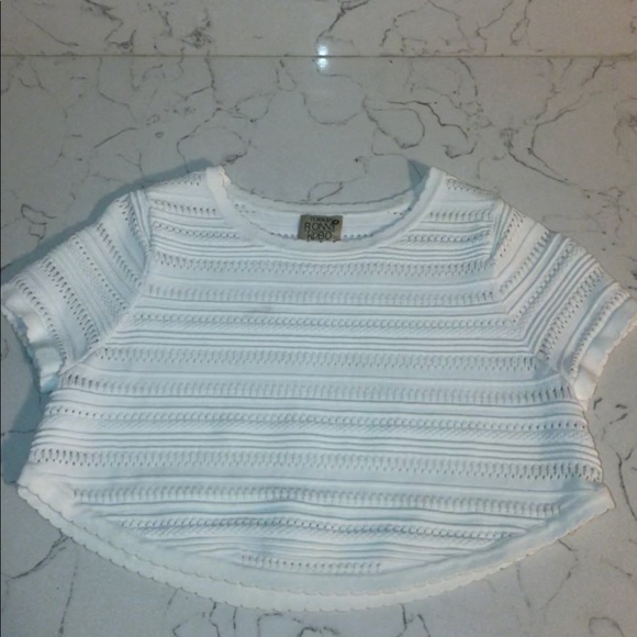New Torn by Ronny Kobo Lena XS pointelle crop top - Picture 8 of 8